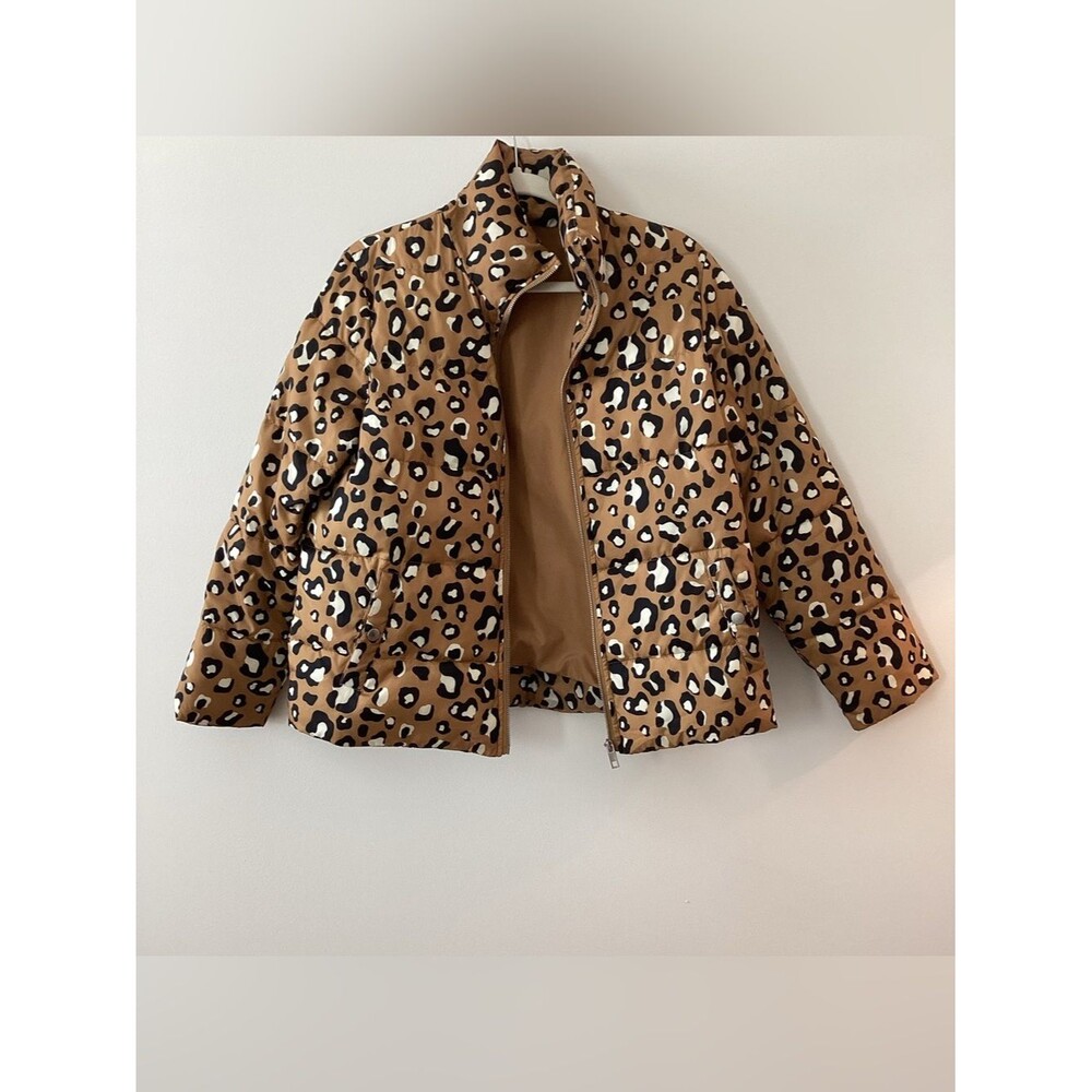 Who What Wear Leopard Print Puffer Jacket